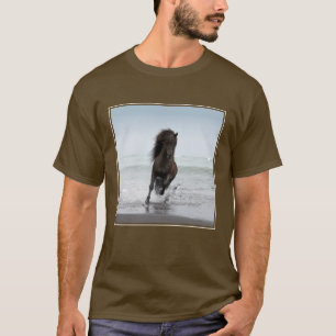 Camiseta Semental que corre en la playa el Atlántico