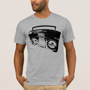 Camiseta semi cabida para hombre gris del arte de