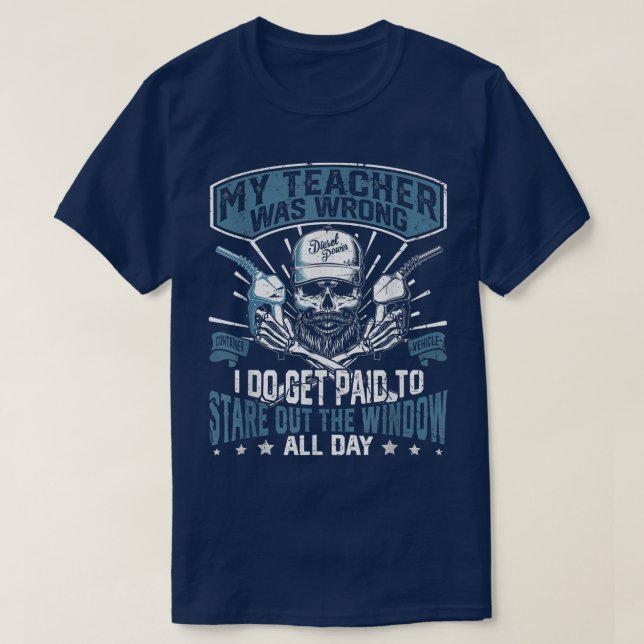 Camiseta Semi-trailer Funny truck driver  (Diseño del anverso)