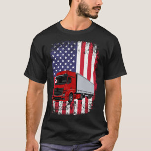Camiseta Semi Truck Driver 18 Wheeler Trucker USA American