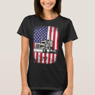 Camiseta Semi Truck Driver 18 Wheeler Trucker USA American