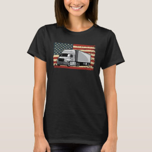 Camiseta Semi Truck Driver 18 Wheeler Trucker USA American