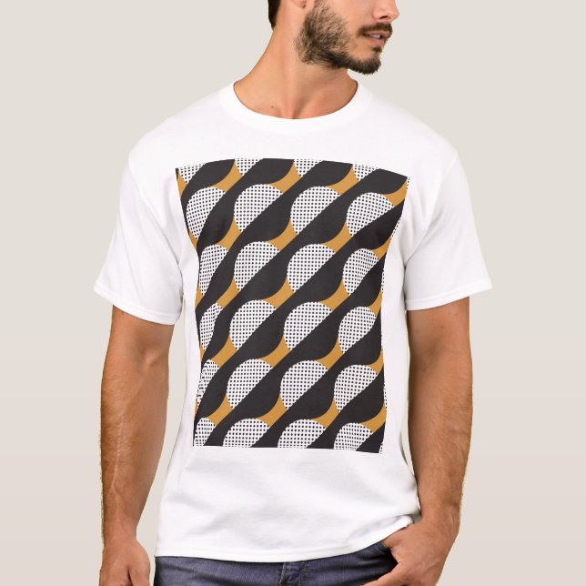 Camiseta Semicírculos y puntos, patrón geométrico. (Anverso)