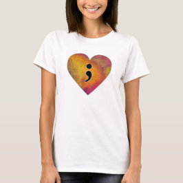 Camiseta Semicolón Acuarela Concienciación sobre la salud m