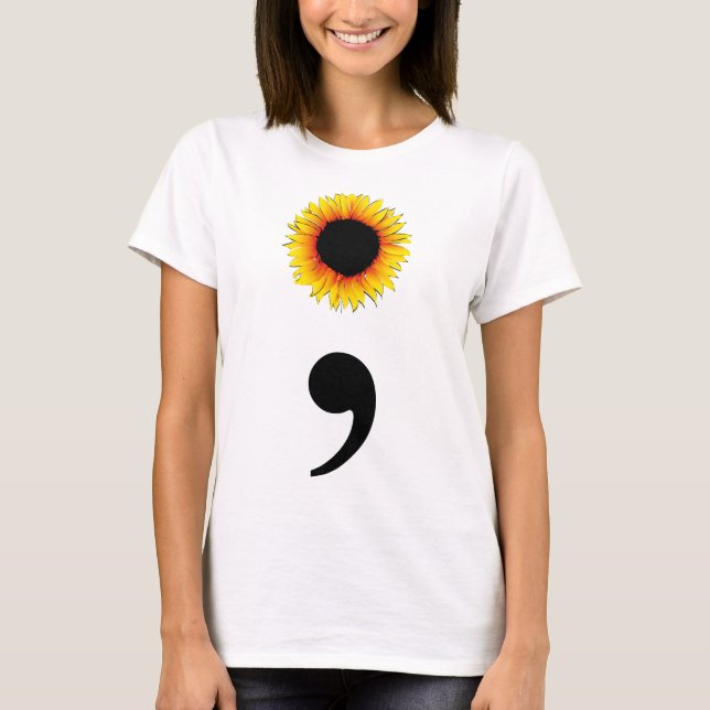 Camiseta Semicolón de girasol (Anverso)