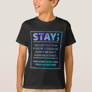Camiseta Semicolón de prevención de la toma de conciencia s