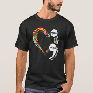 Camiseta Semicolon Heart Cute End El Estigma De La Salud Me