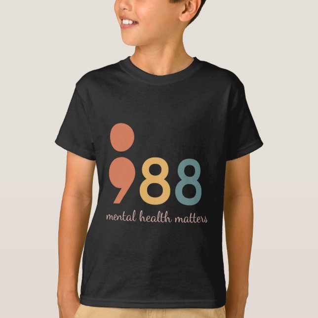 Camiseta Semicolón Problemas de salud mental Prevención del (Anverso)