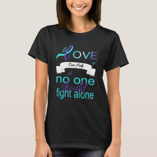 Camiseta Semicolon Verde azulado Cinta púrpura para la prev