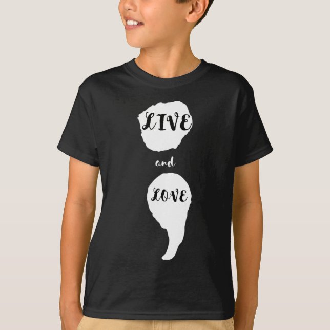 Camiseta Semicolón Vive Y Ama La Concienciación Sobre El Su (Anverso)