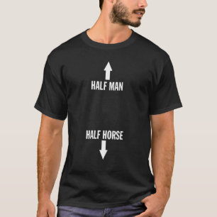 Camiseta Semihombre estético medio caballo Chiste divertido