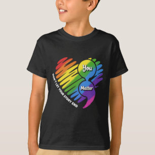 Camiseta Semikolon Prevención del Suicidio LGBTQ Salud Ment