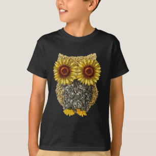 Camiseta Semilla de girasol de búho mate girasol hippie