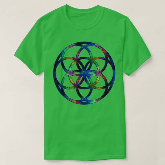 Camiseta Semilla de la Geometría Sagrada de la Vida Fractal (Diseño del anverso)