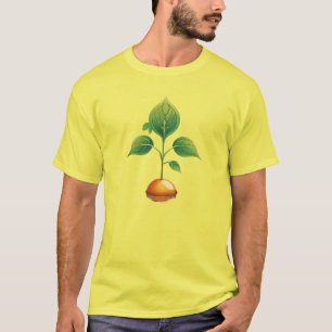 Camiseta Semilla despertar - Delicado logo del crecimiento