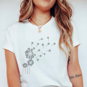 Camiseta Semillas de Diente de León Flotantes; Minimalista 