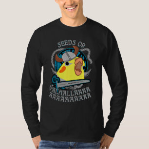 Camiseta Semillas O Valhalla Birb Meme Viking Cockatiel Par
