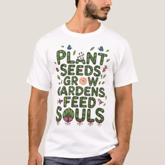 Camiseta Semillas vegetales cultivar jardines alimentar a l