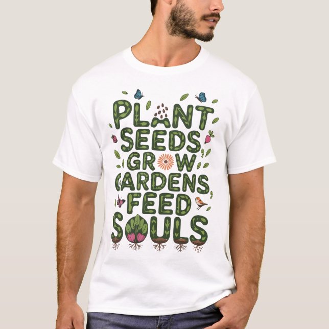 Camiseta Semillas vegetales cultivar jardines alimentar a l (Anverso)