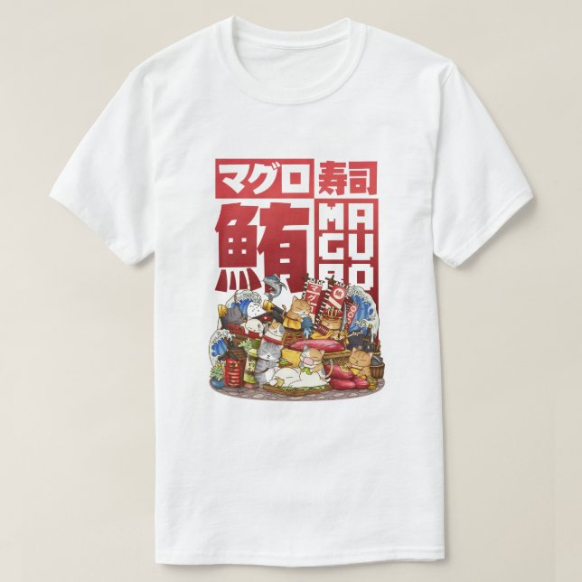 Camiseta Seminario de Sushi sobre Atún Gato Maguro (Diseño del anverso)