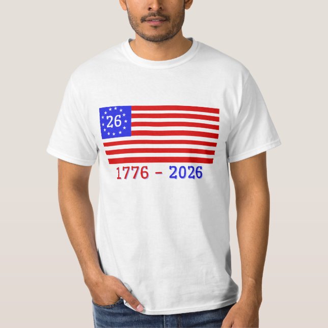 CAMISETA SEMIQUINCENTENARIO: 1776 - 2026 (Anverso)