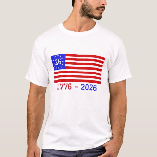CAMISETA SEMIQUINCENTENARIO: 1776 - 2026 (Anverso)