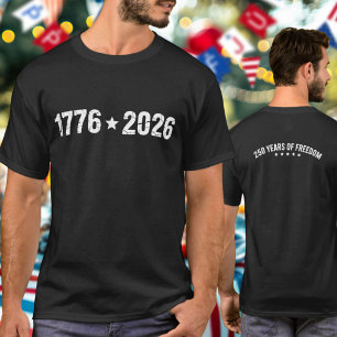 Camiseta Semiquincentenario 1776 a 2026 Números Blancos