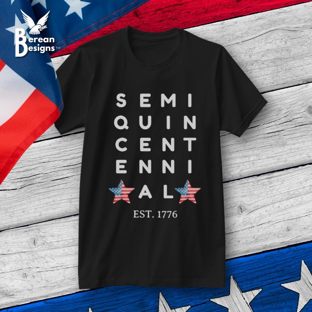 Camiseta Semiquincentenario EE. UU. 250 Años (America 250th semiquincentennial Tshirt with American star design. Great souvenir for him and her.)