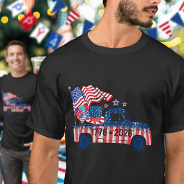 Camiseta Semiquincentennial 1776 to 2026 Pickup Truck Flags