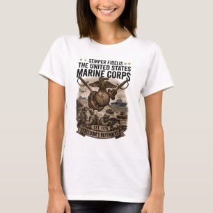 Camiseta Semper Fidelis Defensoras de la Libertad USMC para