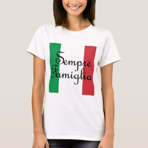 Camiseta Sempre Famiglia y los colores de la bandera italia