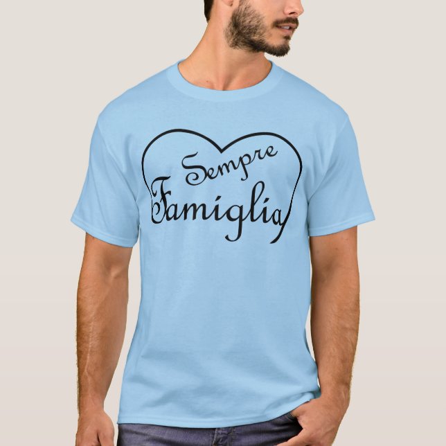 Camiseta Sempre familia Corazón italiano de "siempre famili (Anverso)
