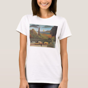 Camiseta Sena y Torre Eiffel al Atardecer de Henri Rousseau