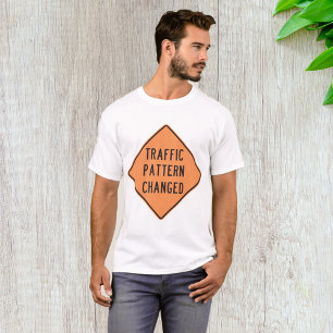 Camiseta Señal de advertencia de cambio de patrón de tráfic