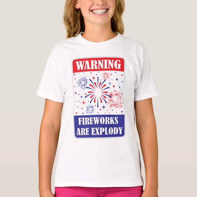 Camiseta Señal de advertencia de fuegos artificiales (Anverso)