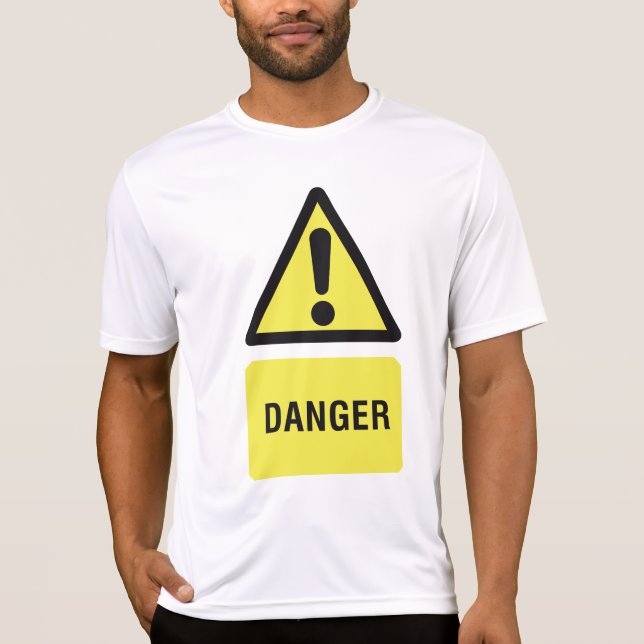 Camiseta Señal de advertencia de peligro triángulo amarillo (Anverso)