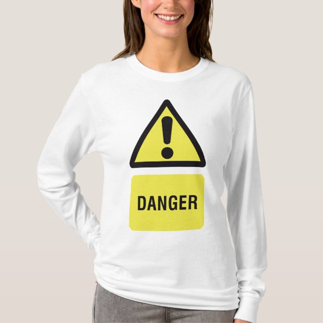 Camiseta Señal de advertencia de peligro triángulo amarillo (Anverso)