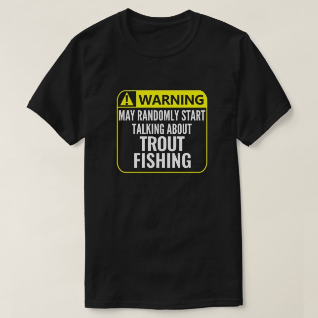 Camiseta Señal de advertencia de pesca de trucha pescador P (Diseño del anverso)