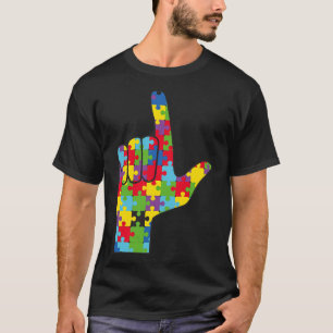 Camiseta Señal de Amor Apoyo a la Conciencia del Autismo