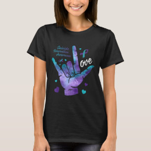 Camiseta Señal de amor cinta teñida de verde y morado Preve