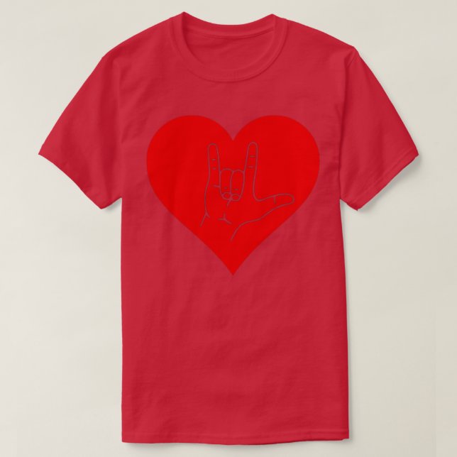 Camiseta Señal de amor difícil de oír el lenguaje de signos (Diseño del anverso)
