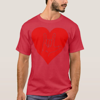 Camiseta Señal de amor difícil de oír el lenguaje de signos