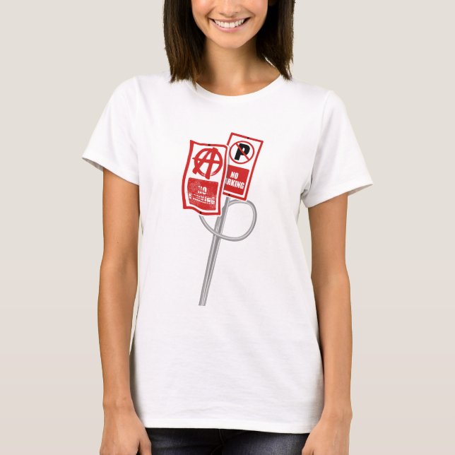Camiseta señal de anarquía sin aparcamiento (Anverso)