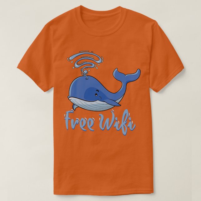 Camiseta Señal de ballena divertida con Wifi gratis para re (Diseño del anverso)