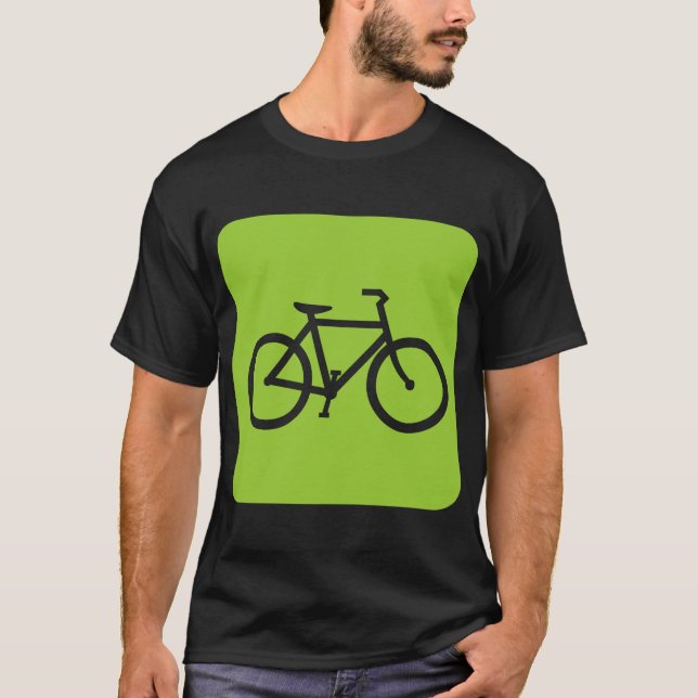 Camiseta Señal de Bicicleta - Verde Marciano (Anverso)