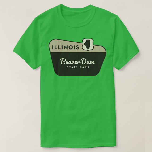 Camiseta Señal de bienvenida de Beaver Dam State Park Illin (Diseño del anverso)