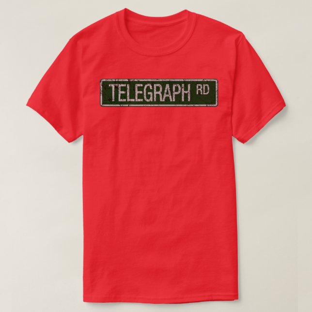 Camiseta Señal de calle verde y blanca de Telegraph rajada (Diseño del anverso)