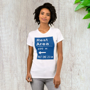 Camiseta Señal de carretera Área de descanso 400m a la izqu