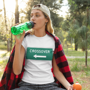 Camiseta Señal de carretera cruzada verde estilo autopista