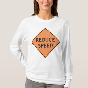 Camiseta Señal de carretera en diamante naranja Reducir vel
